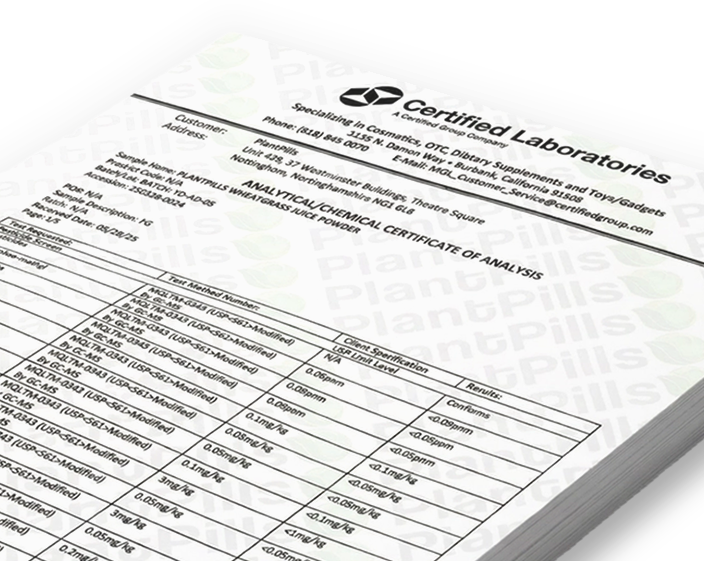 Laboratory certificate of analysis Laboratory certificate of analysis